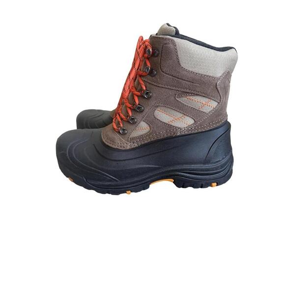 Khombu Mens Lace Up Brown Winter Thermolite Leather Upper Boots 10 - Picture 1 of 5